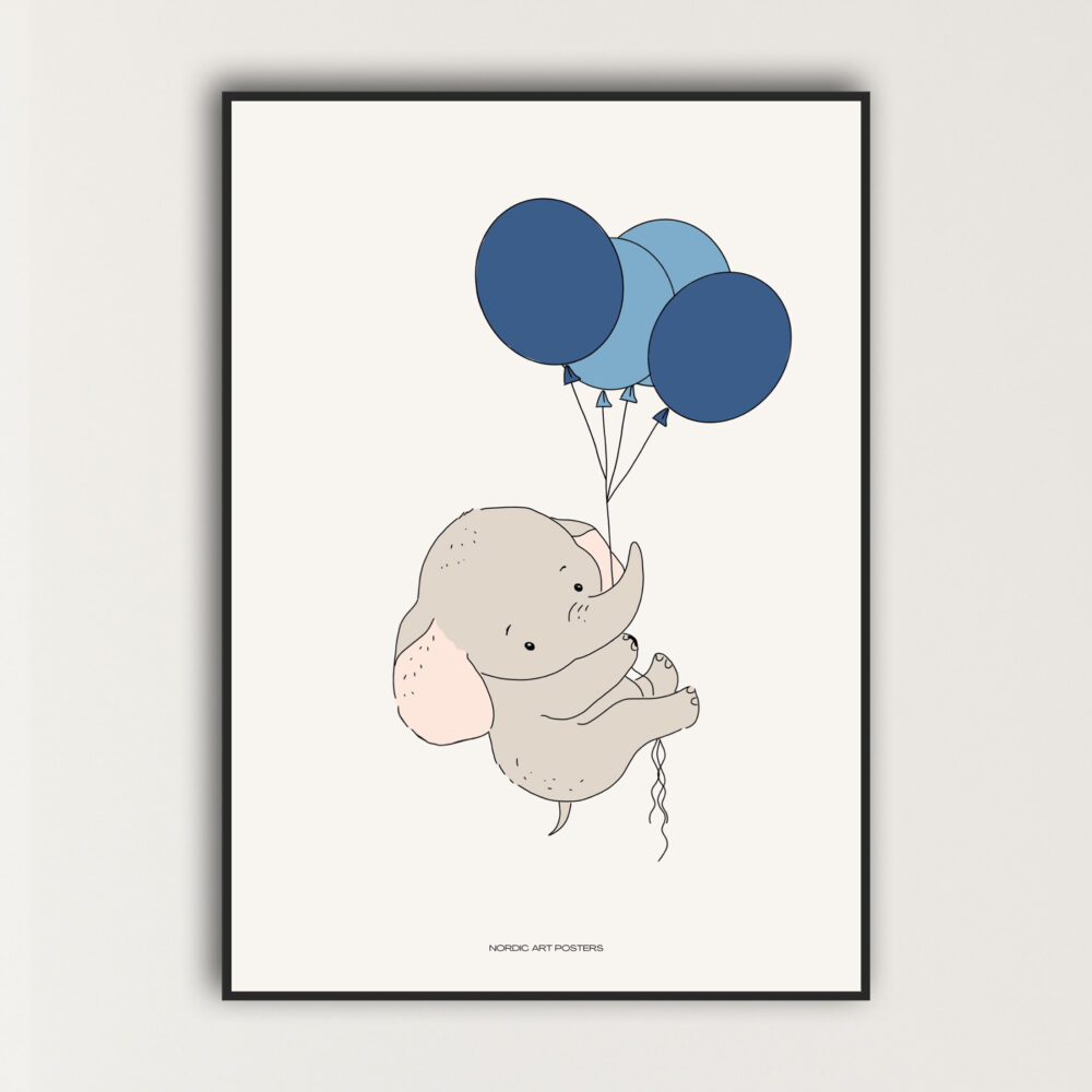elefantus blå - nordisk design plakater 1
