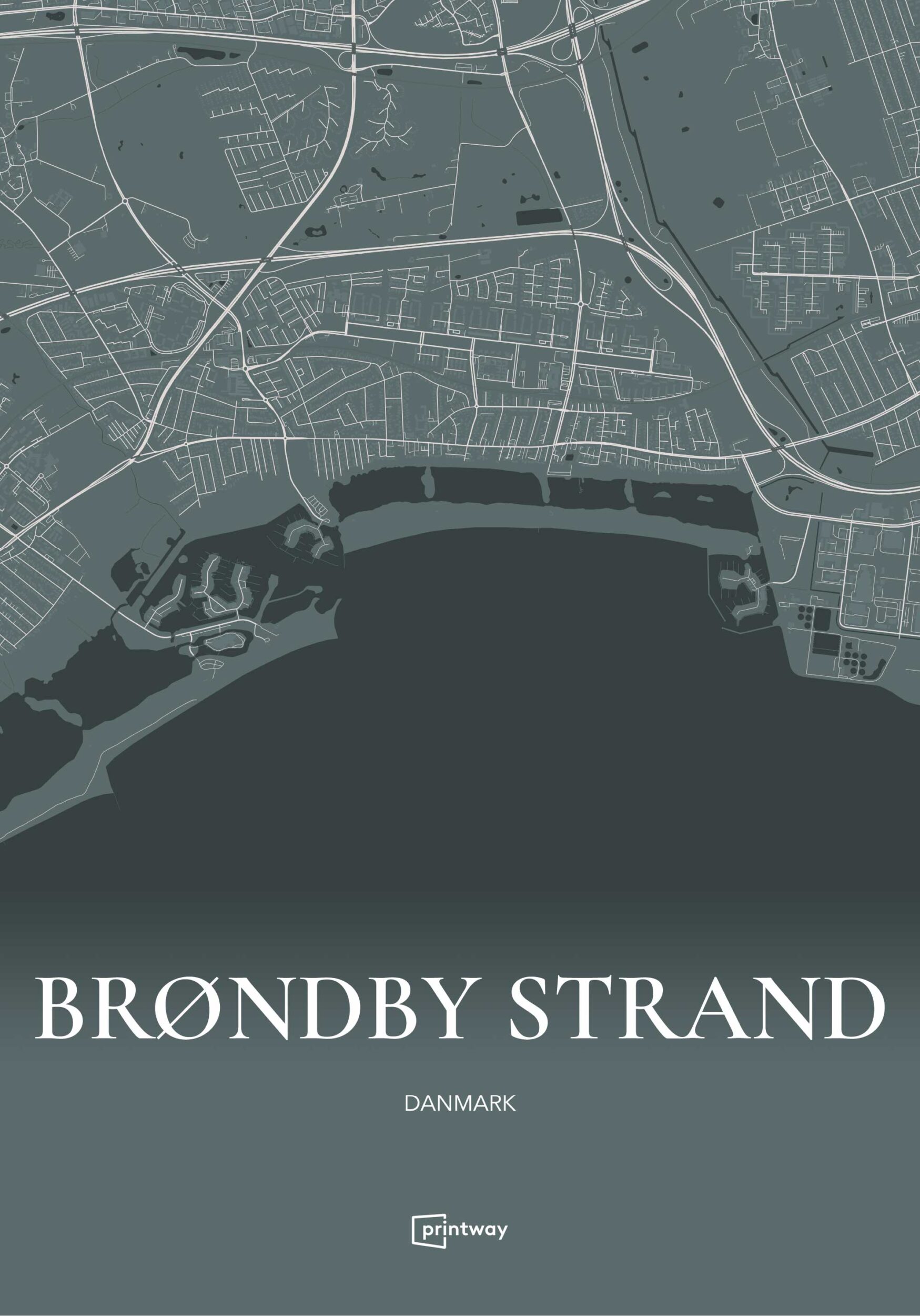 Brøndby Strand Plakaten | Bykort plakater | PrintWay.dk