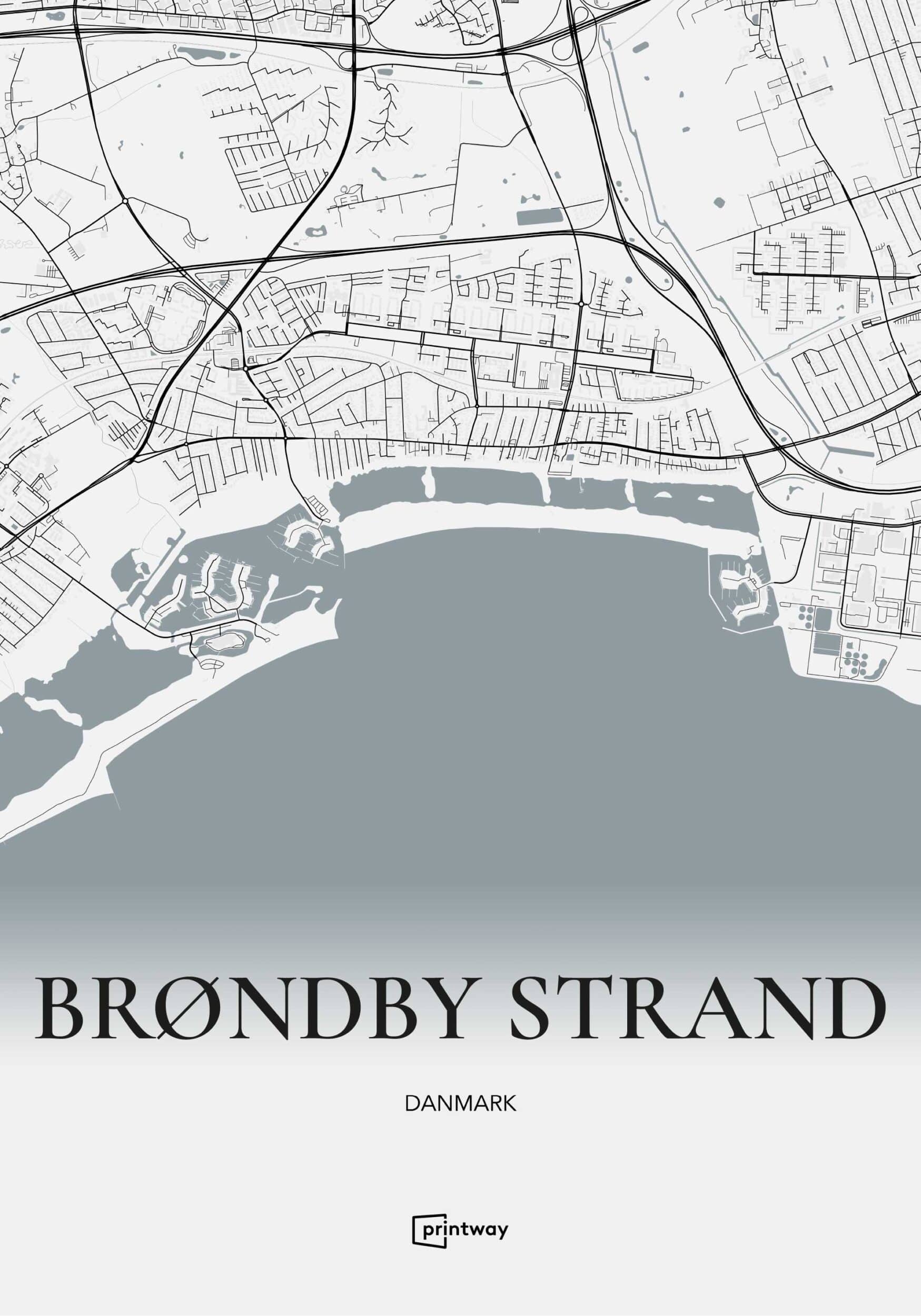 Brøndby Strand Plakaten | Bykort plakater | PrintWay.dk
