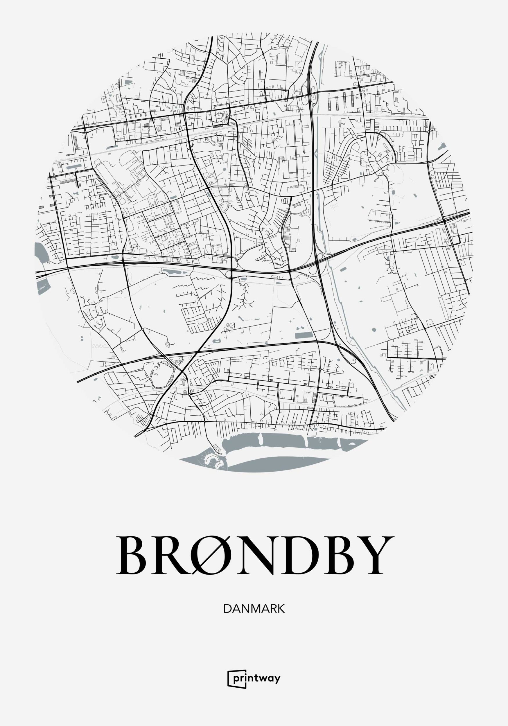 Brøndby Plakaten | Bykort plakater | PrintWay.dk