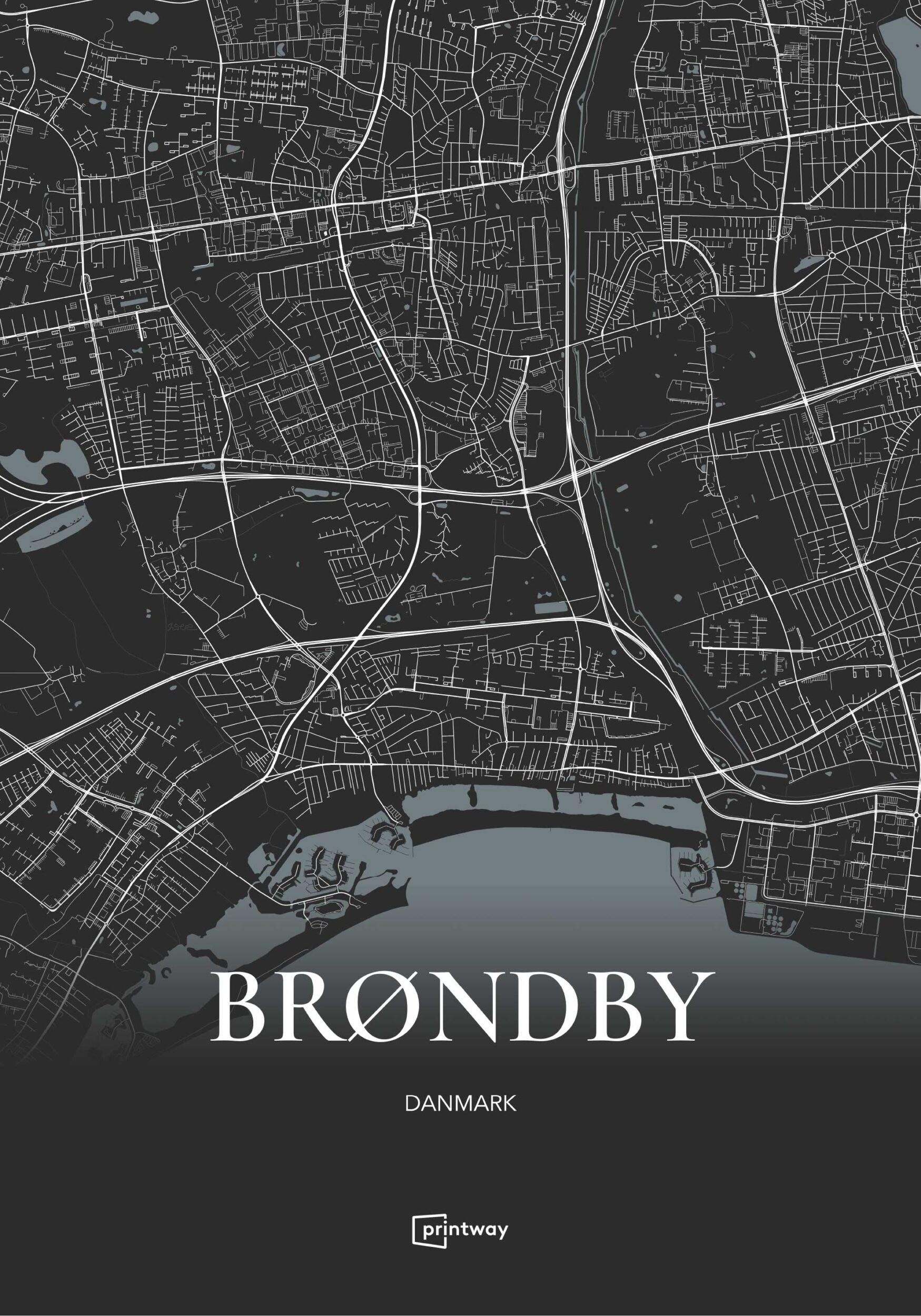 Brøndby Plakaten | Bykort plakater | PrintWay.dk